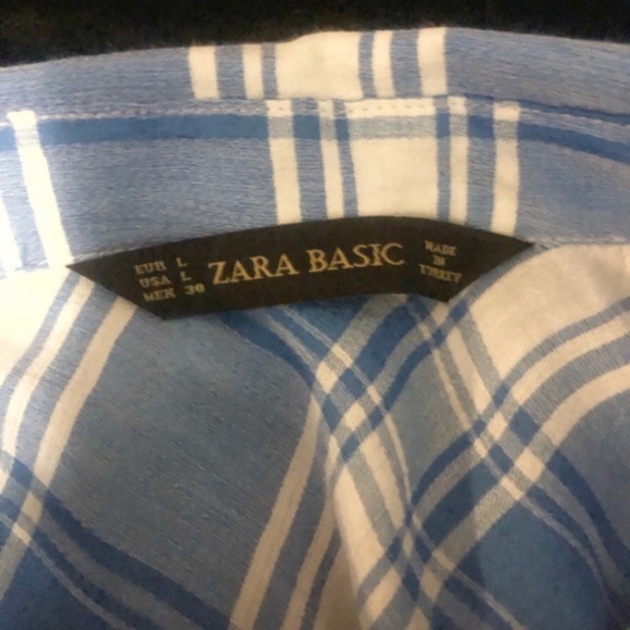 Zara | Blue Plaid Top - Picture 3 of 3